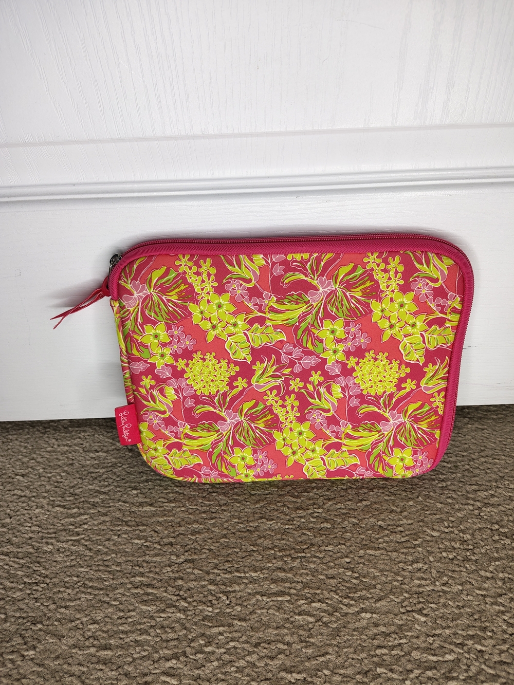 Lilly Pulitzer Pink and Yellow Floral Tablet Sleeve